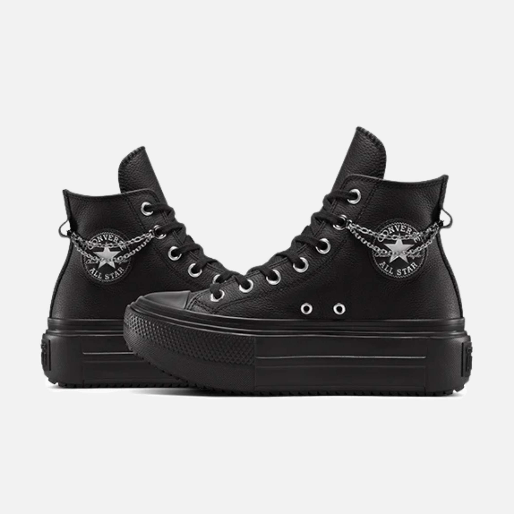 Converse Chuck Taylor All Star Lift Double Stack Hi Black Girli-Tude