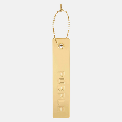 Purple Brand Metal Hangtag Wordmark Gold