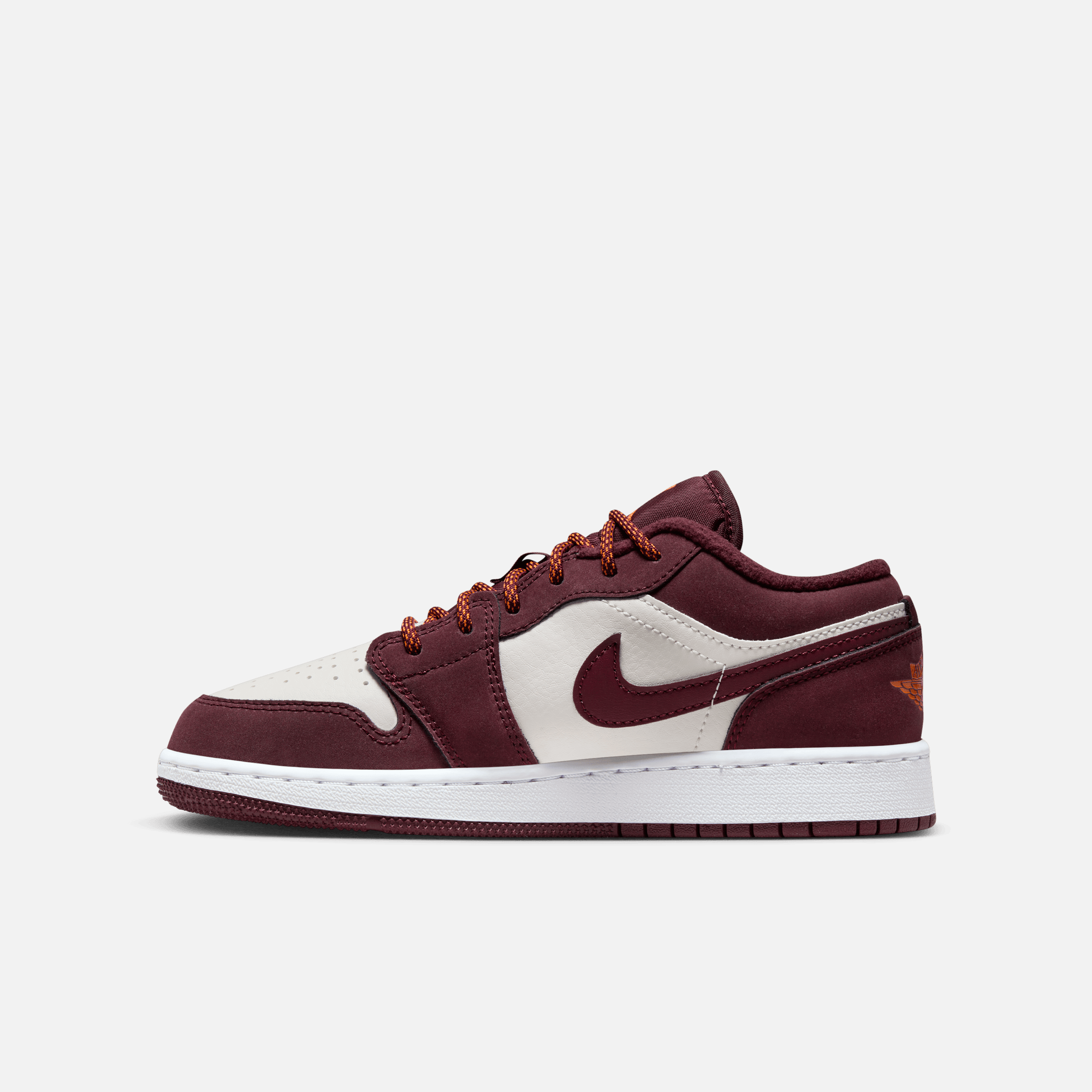 burgundy and white 1s