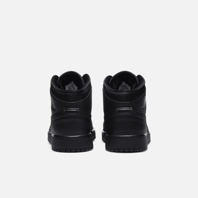 Air Jordan Big Kids' 1 Mid Triple Black (GS)