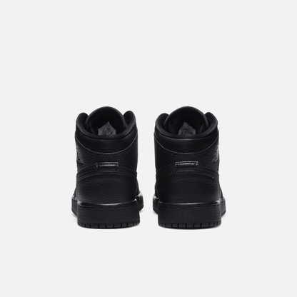 Air Jordan Big Kids' 1 Mid Triple Black (GS)
