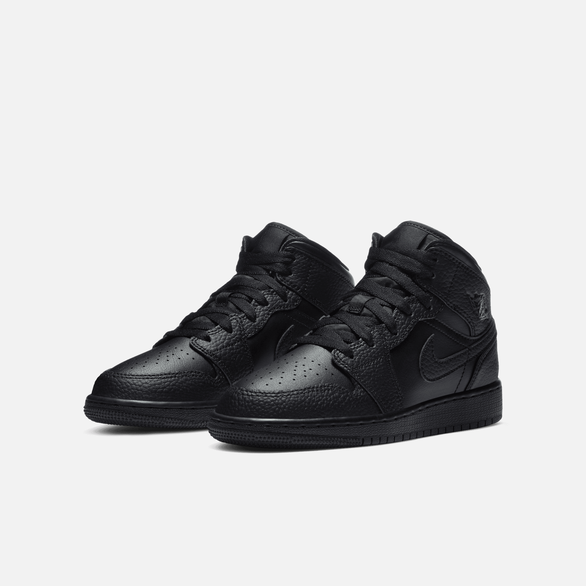 Air Jordan Big Kids' 1 Mid Triple Black (GS)