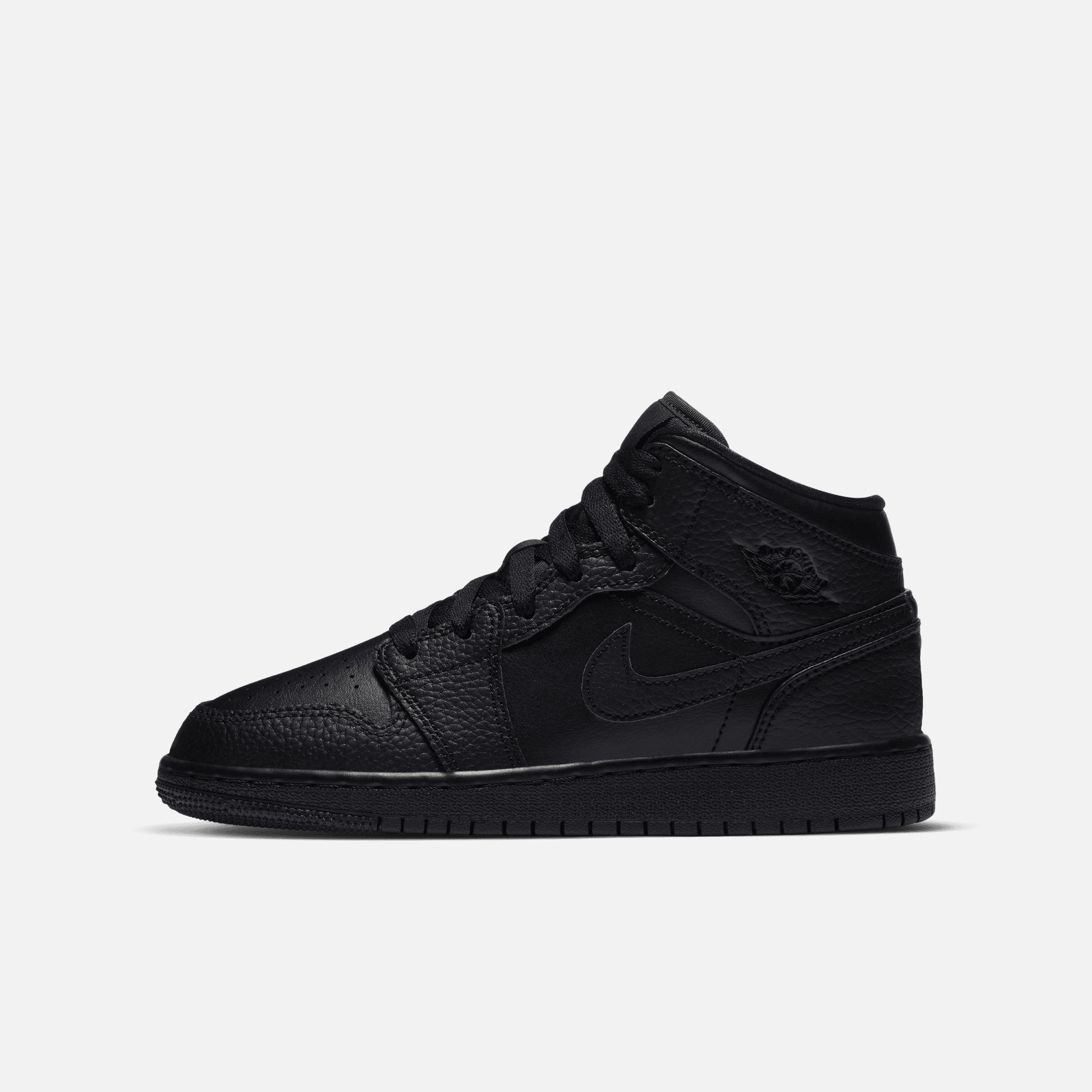 Air Jordan Big Kids' 1 Mid Triple Black (GS)