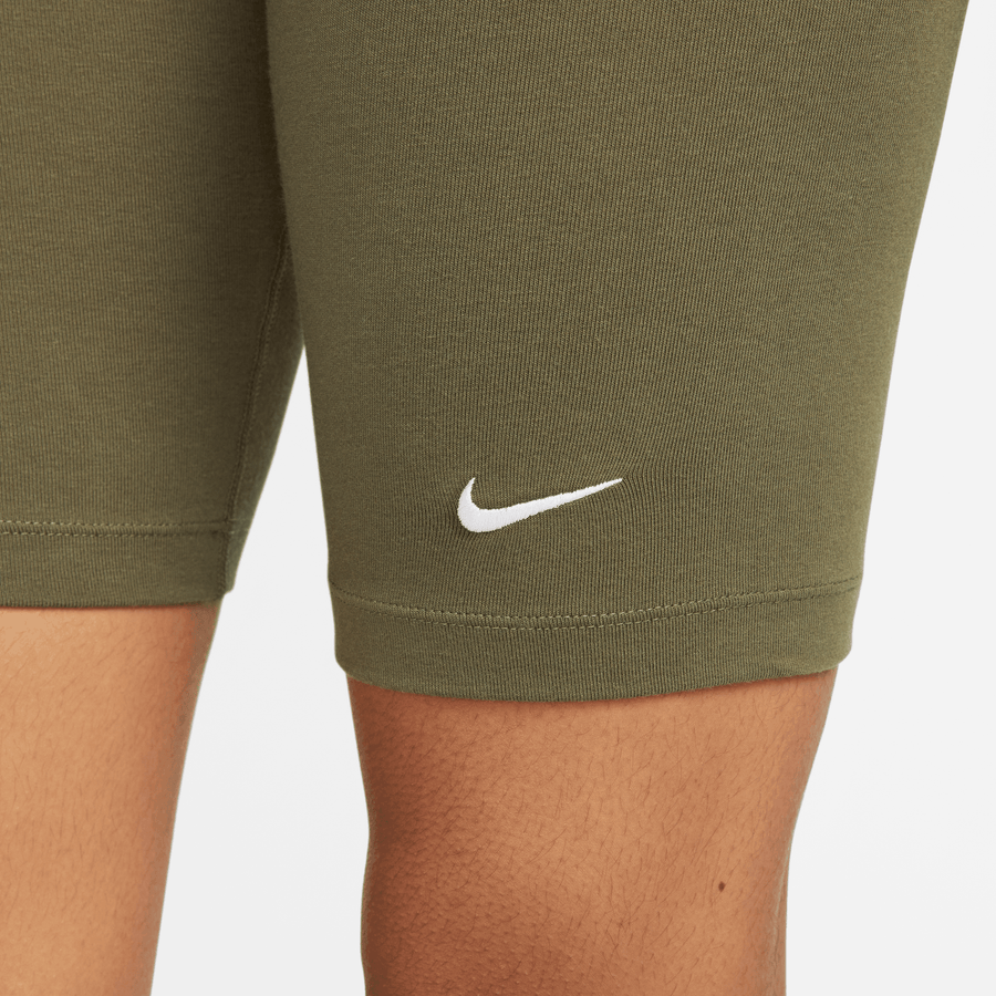Nike Women's Sportswear Essential Dark Green Mid-Rise Biker Shorts
