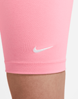 Nike Women's Sportswear Essential Pink Mid-Rise Biker Shorts