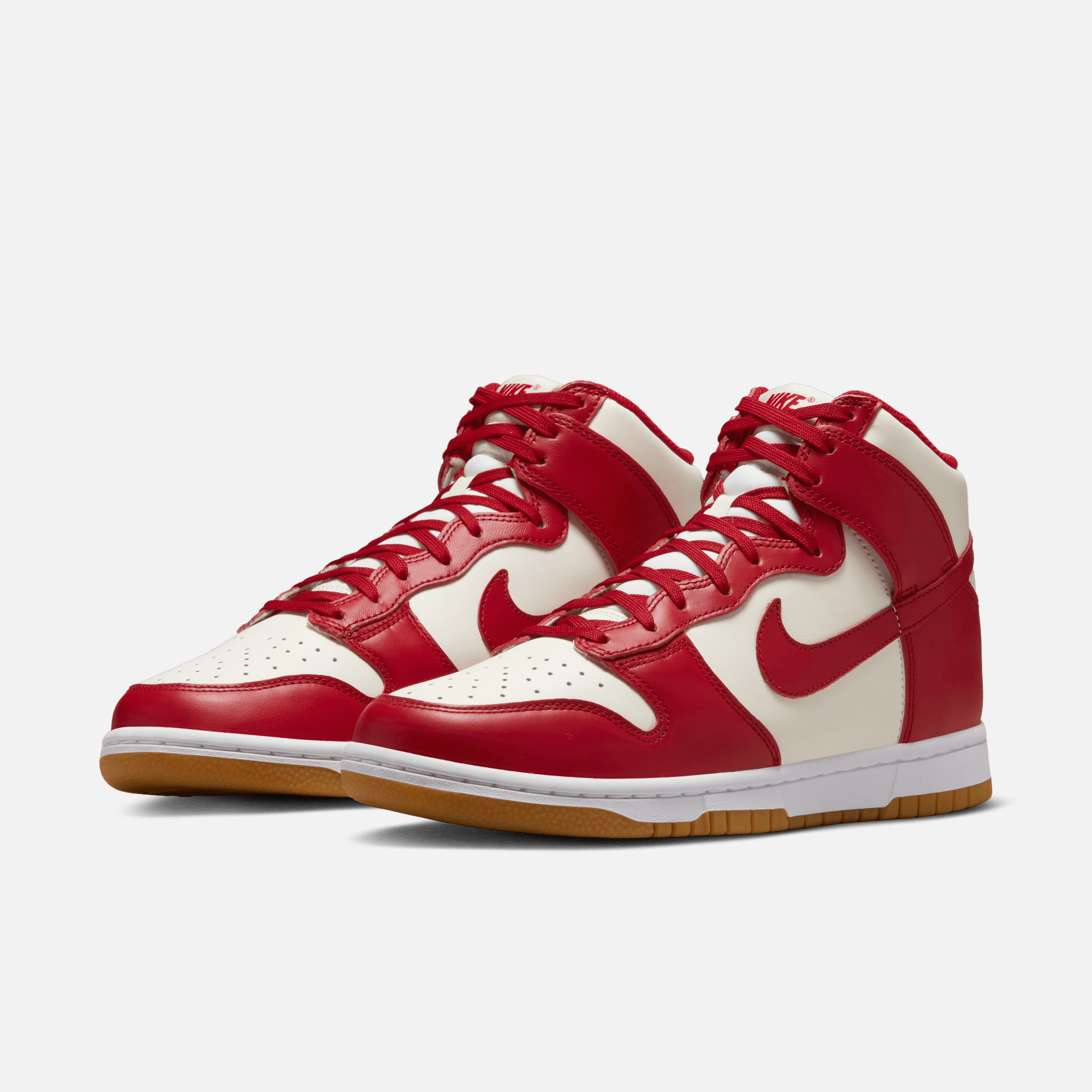 Nike Dunk High Sail Gym Red Gum Women s