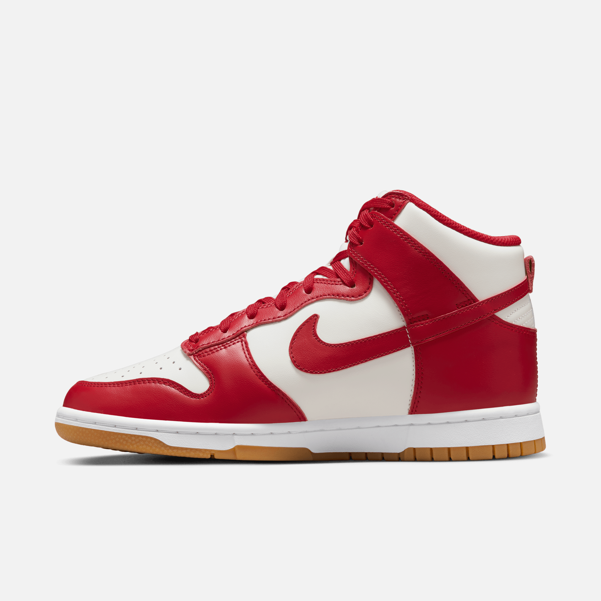 Nike Dunk High Sail Gym Red Gum Women s