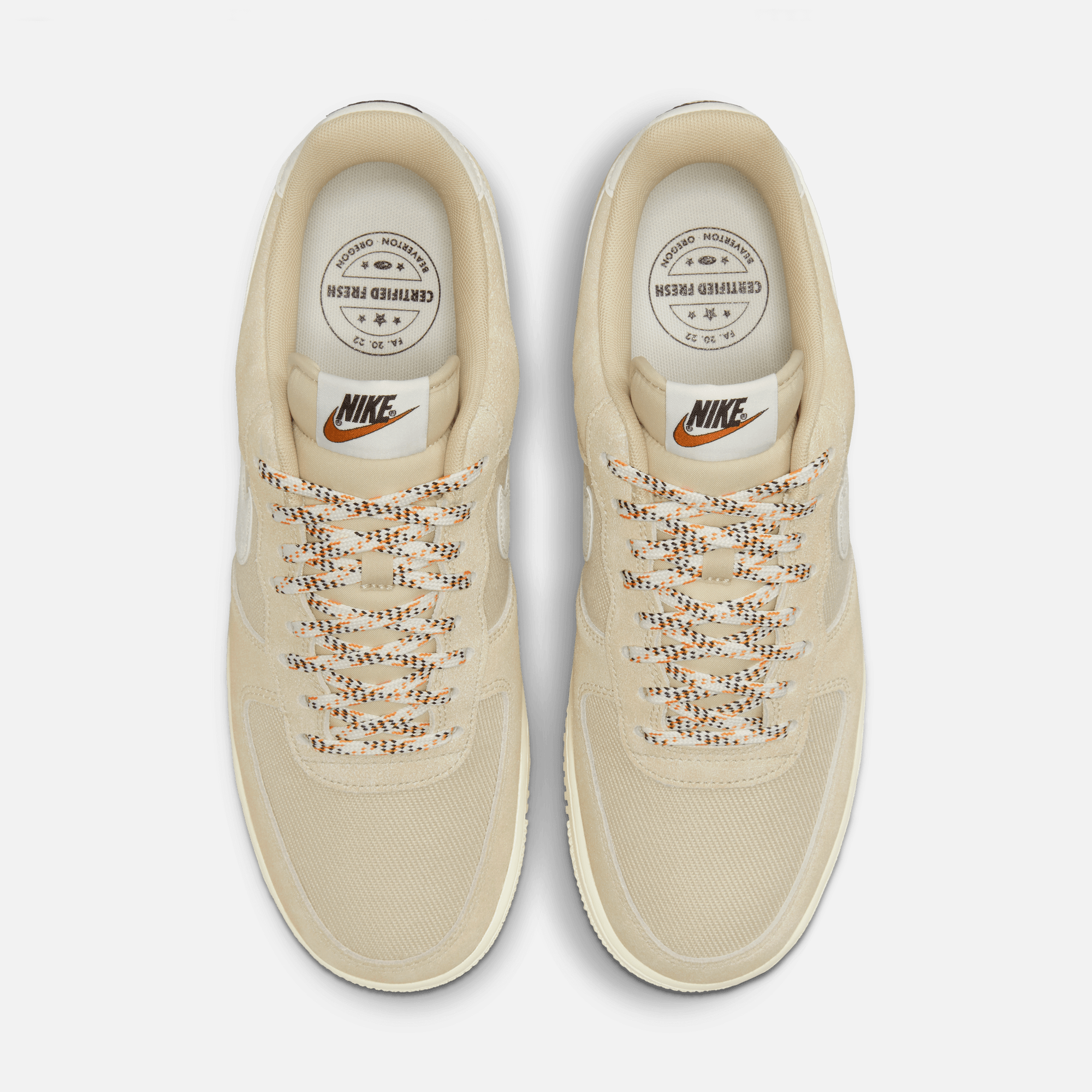 Nike Air Force 1 '07 Lv8 Suede And Canvas Sneakers In Rattan/sail