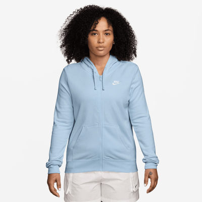 Nike Women's Sportswear Club Fleece Full-Zip Blue Hoodie