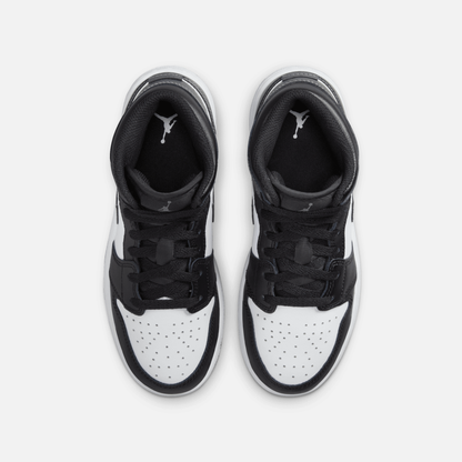 Air Jordan Big Kids' 1 Mid Black Iron Grey (GS)