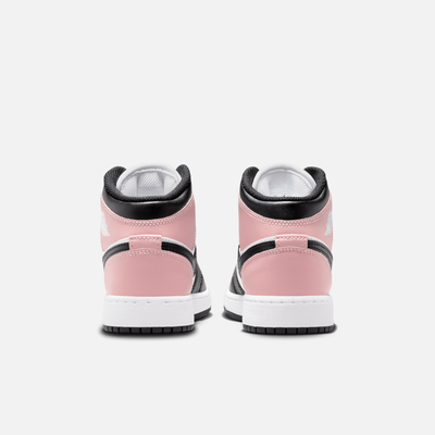 Air Jordan Big Kids' 1 Mid White Rust Pink Black (GS)
