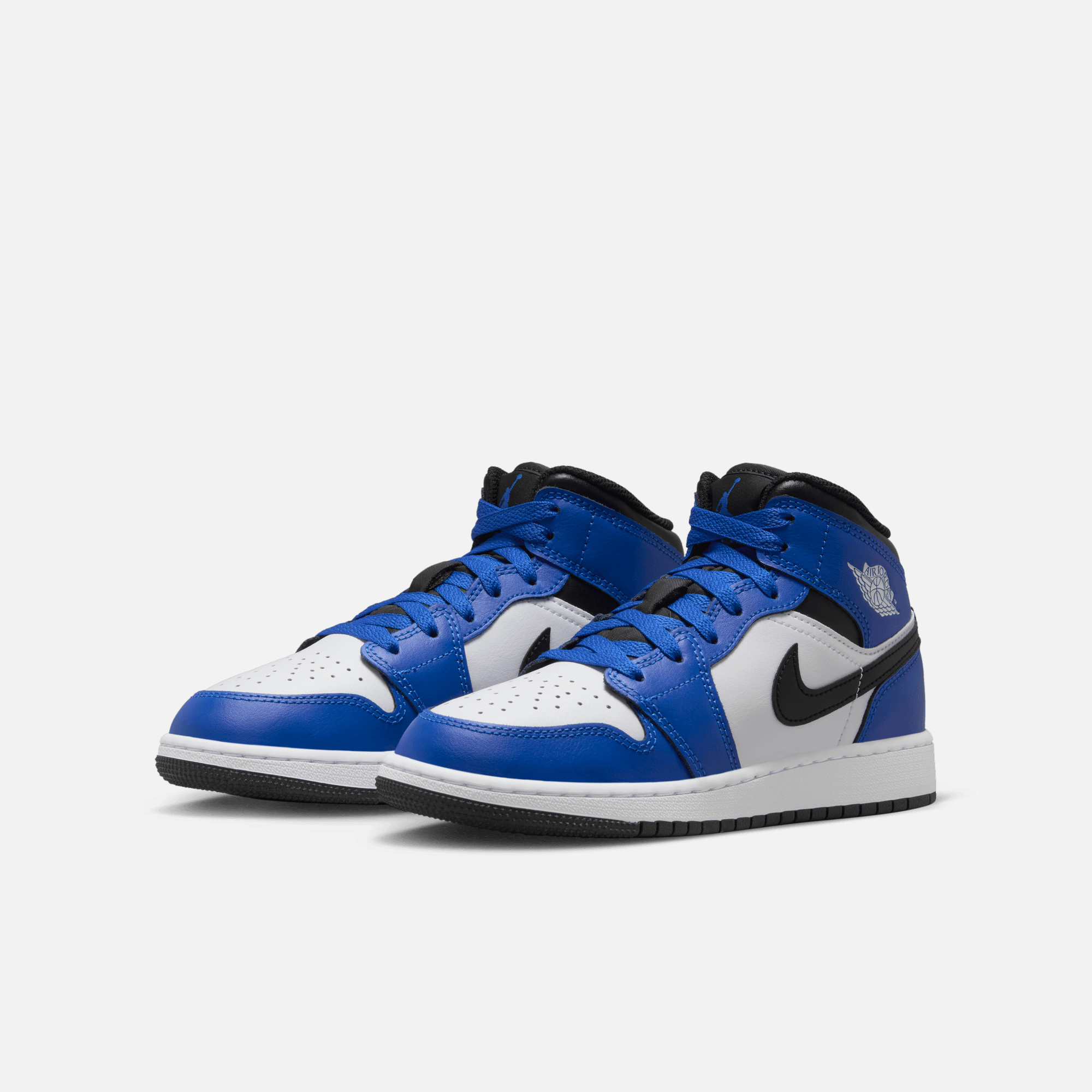 Air Jordan Big Kids' 1 Mid Game Royal White Black (GS)