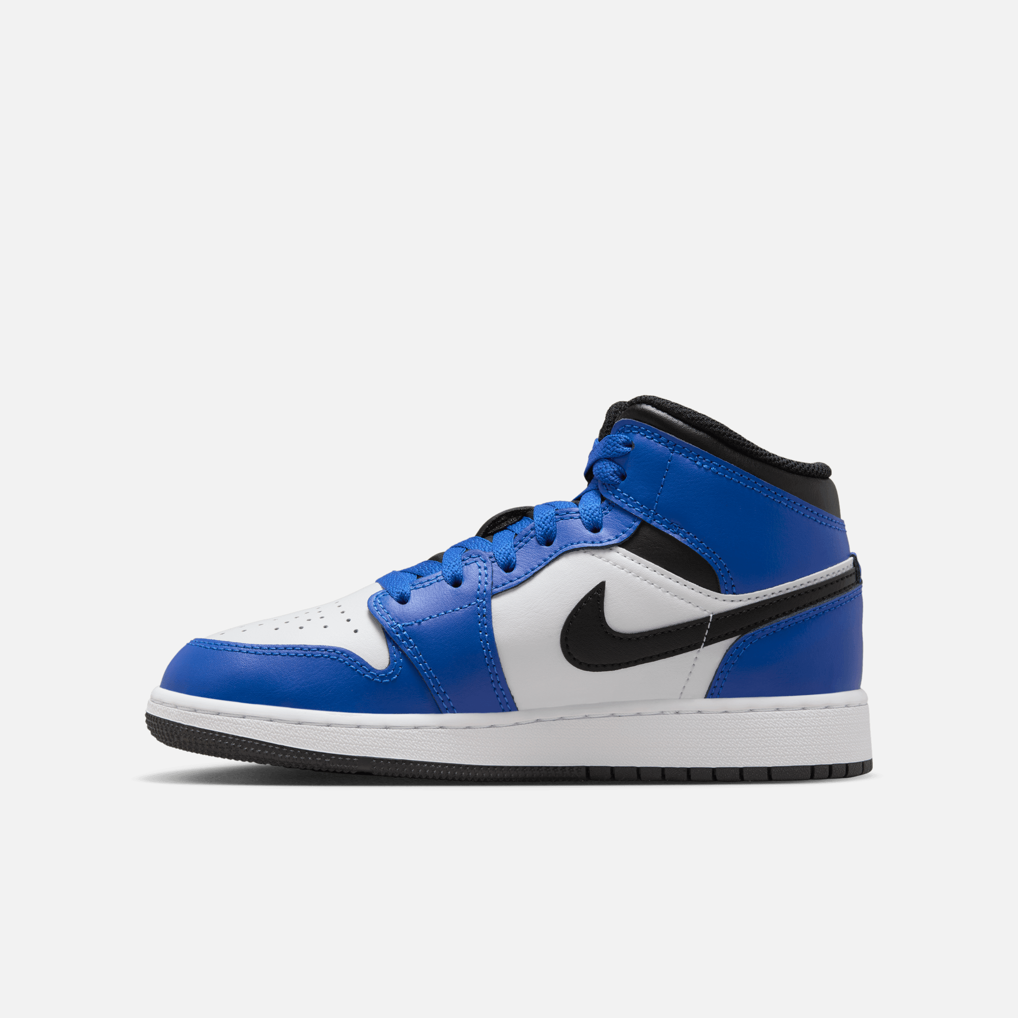 Air Jordan Big Kids' 1 Mid Game Royal White Black (GS)