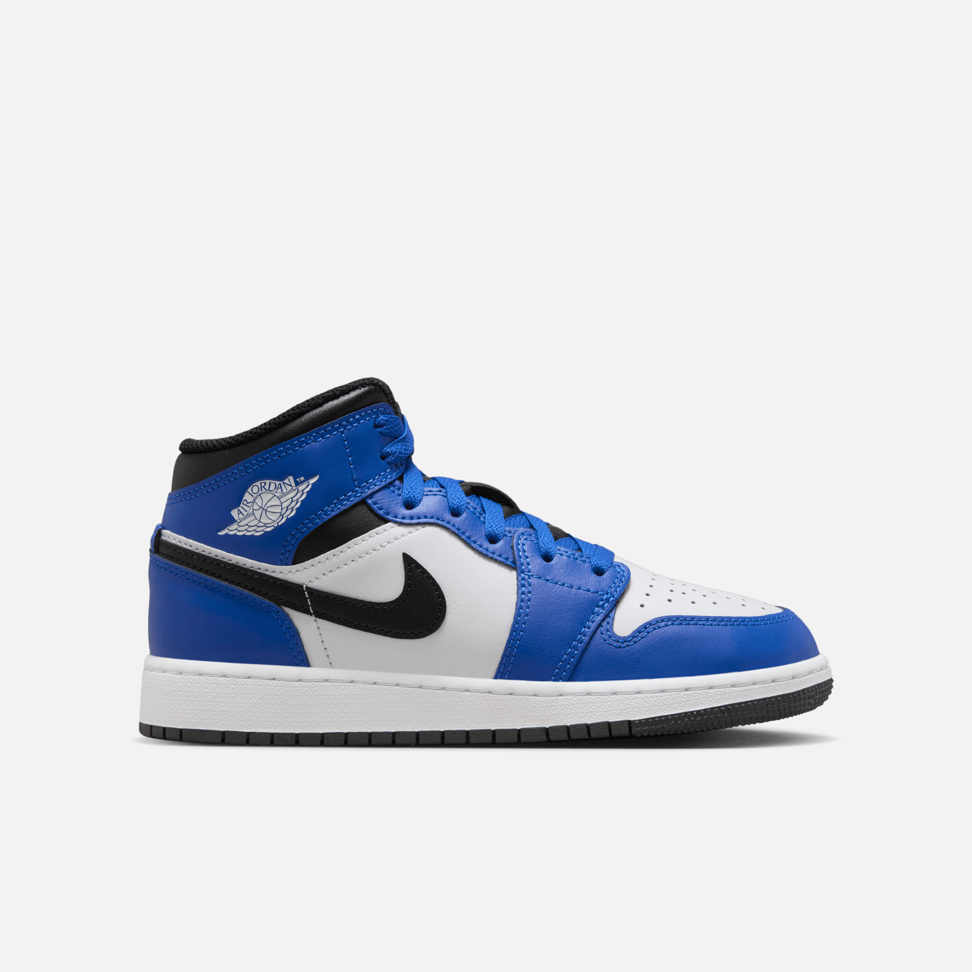 Air Jordan Big Kids' 1 Mid Game Royal White Black (GS)