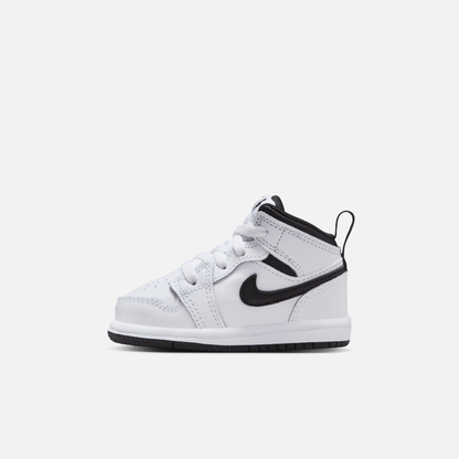 Air Jordan Kids' 1 Mid White Black (TD)