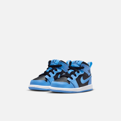 Air Jordan Kids' 1 Mid University Blue Black (TD)