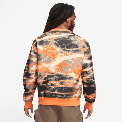 Nike ACG Therma-FIT Allover Print Orange Fleece Crew