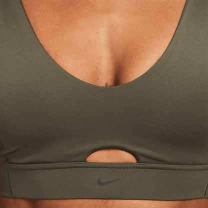 Nike Women's Indy Plunge Cutout Green Medium-Support Padded Sports Bra