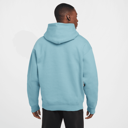 Nike Solo Swoosh Denim Turquoise Blue Pullover Hoodie