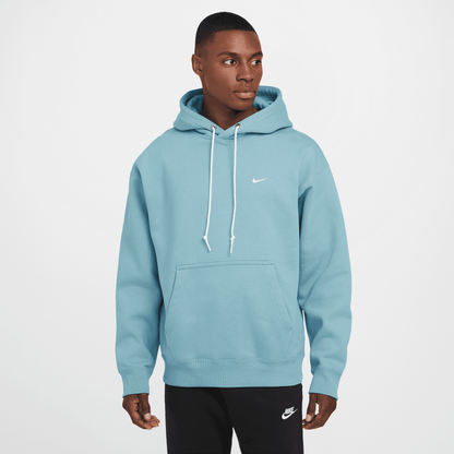 Nike Solo Swoosh Denim Turquoise Blue Pullover Hoodie