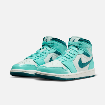 Air Jordan Women's 1 Mid Teal Chenille