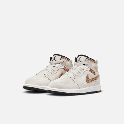 Air Jordan Kids' 1 Mid SE Brown Elephant (PS)