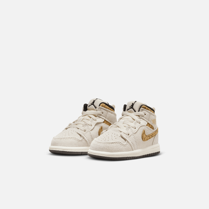 Air Jordan Kids' 1 Mid SE Brown Elephant (TD)