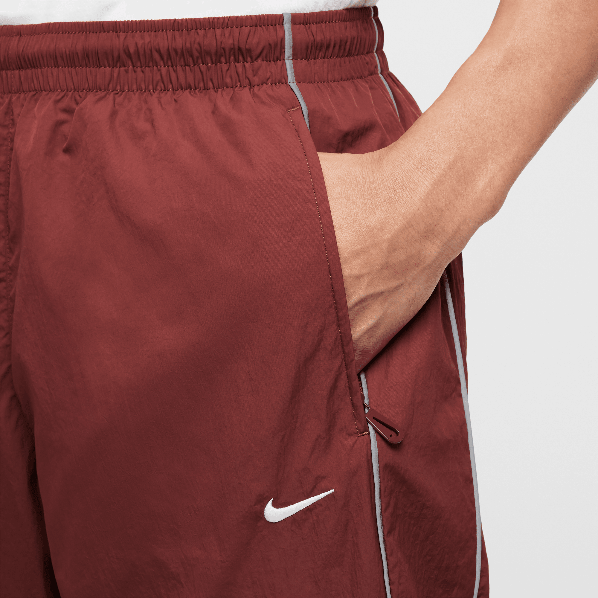 Nike Solo Swoosh Burgundy Track Pants