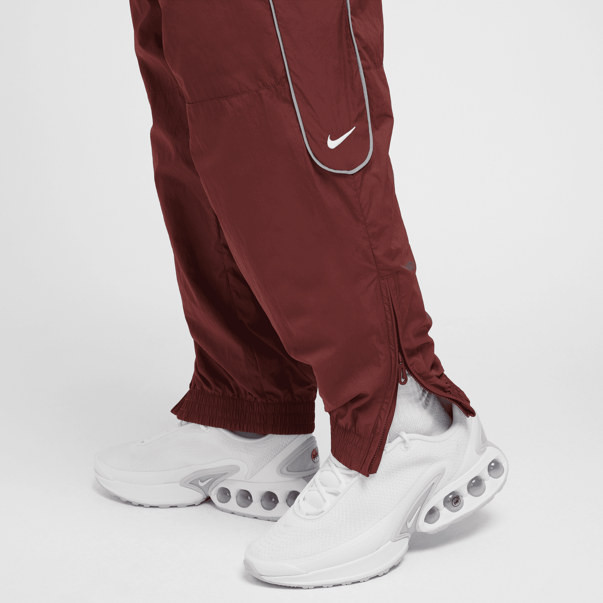 Nike Solo Swoosh Burgundy Track Pants