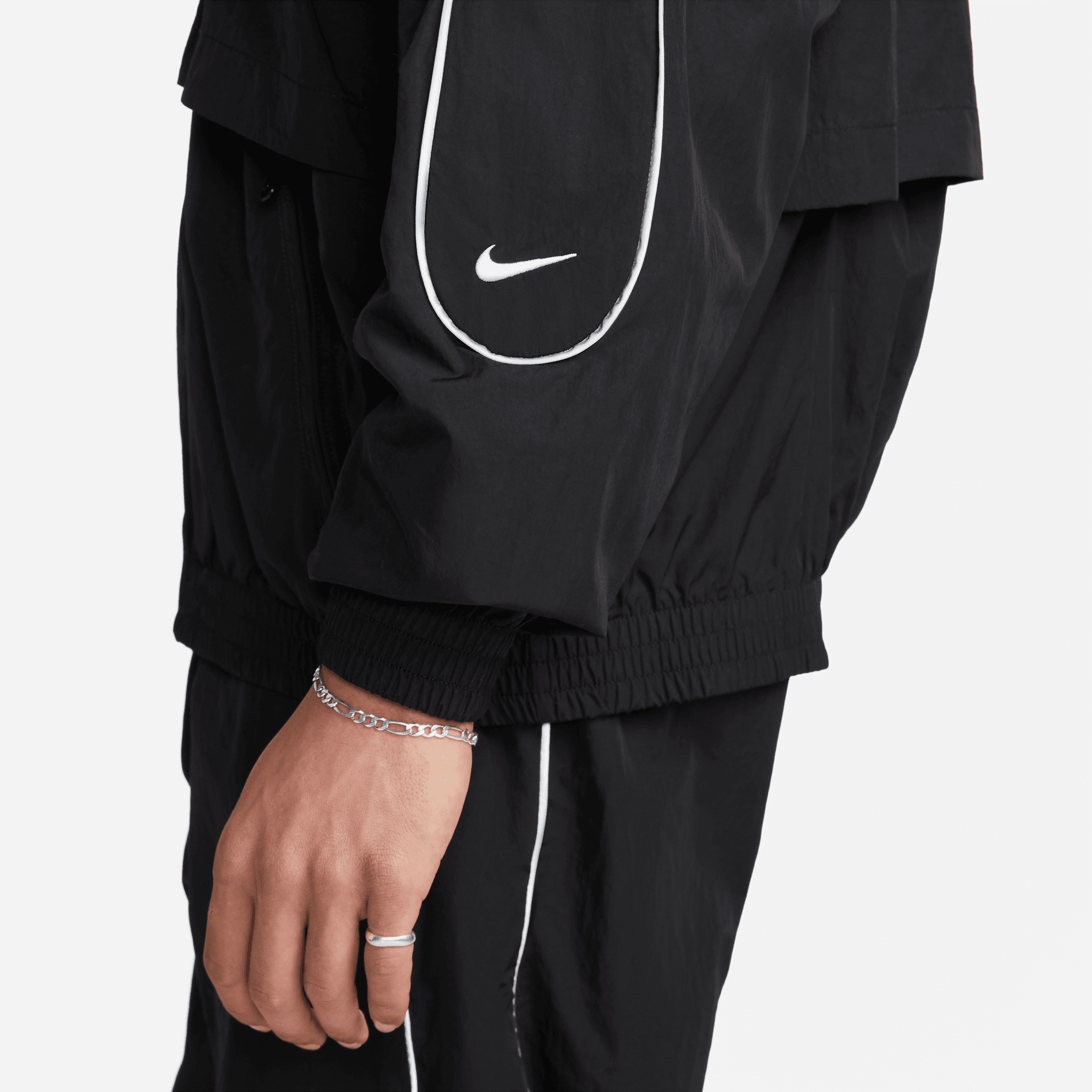 Nike Black Solo Swoosh Woven Track Jacket