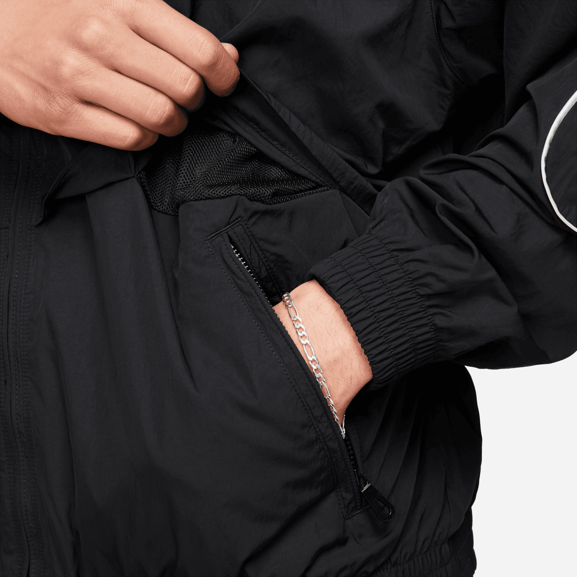 Nike Black Solo Swoosh Woven Track Jacket