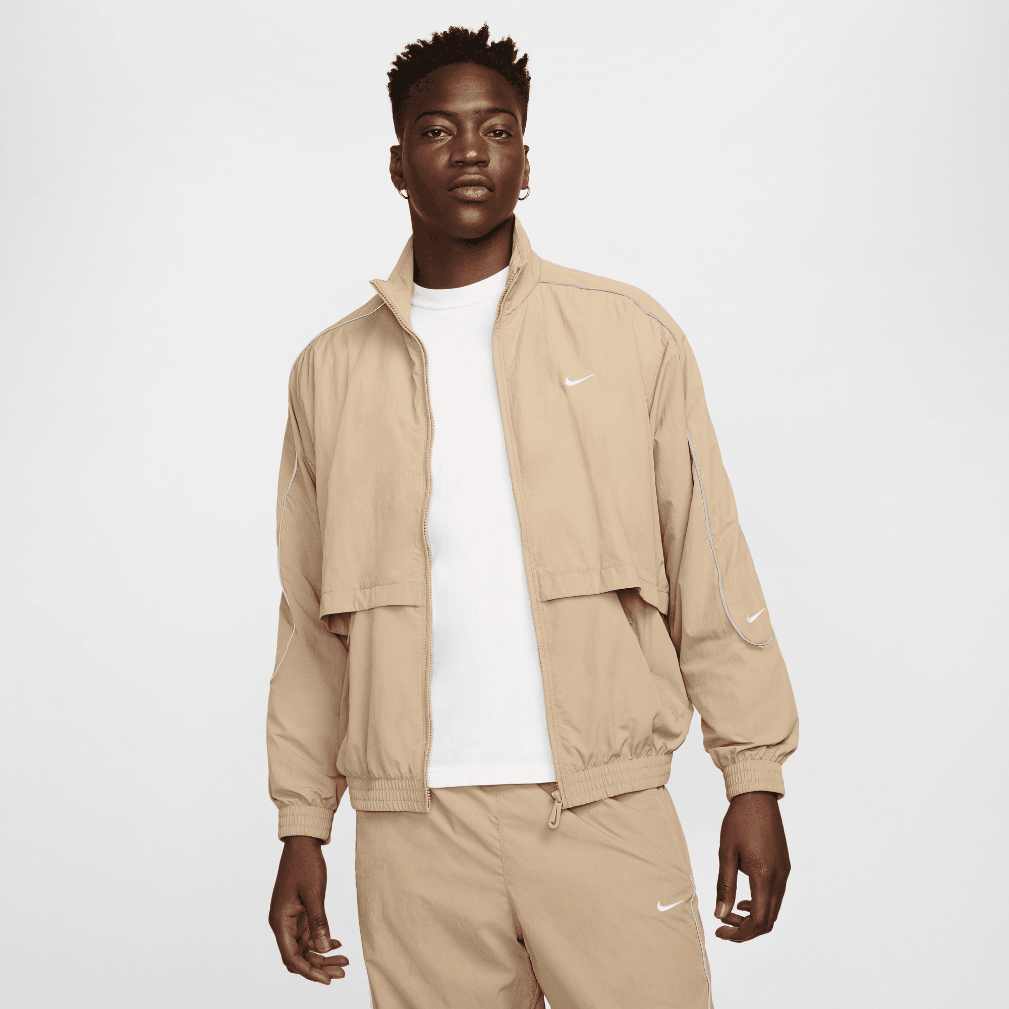 Nike Khaki Solo Swoosh Woven Track Jacket