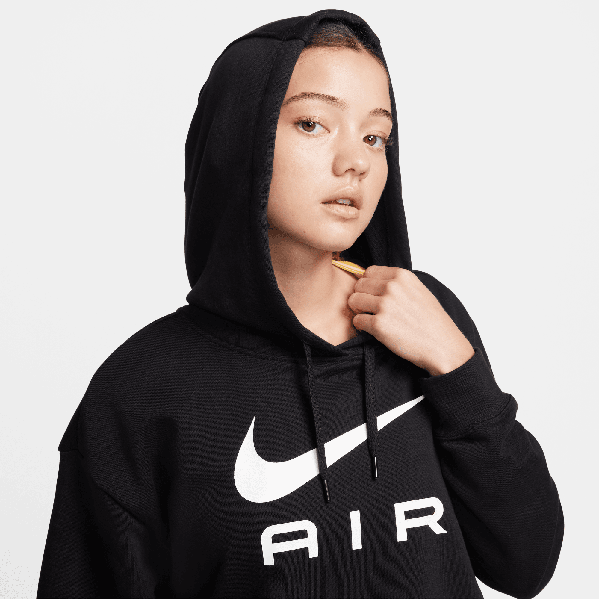 Nike Sportswear Air Women's Black Oversized Fleece Pullover Hoodie