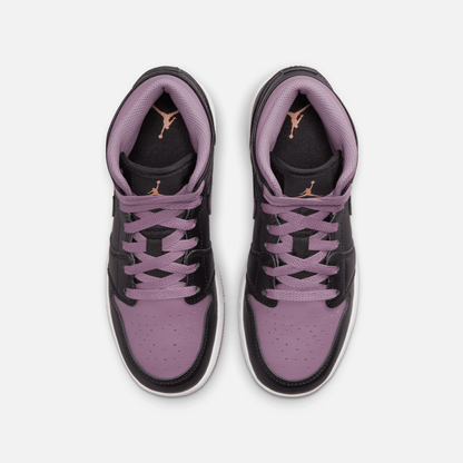 Air Jordan Big Kids' 1 Mid Black Sky J Mauve (GS)