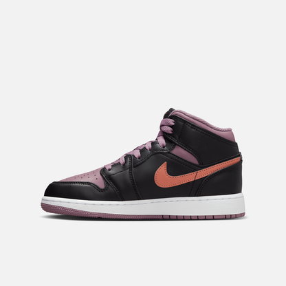 Air Jordan Big Kids' 1 Mid Black Sky J Mauve (GS)