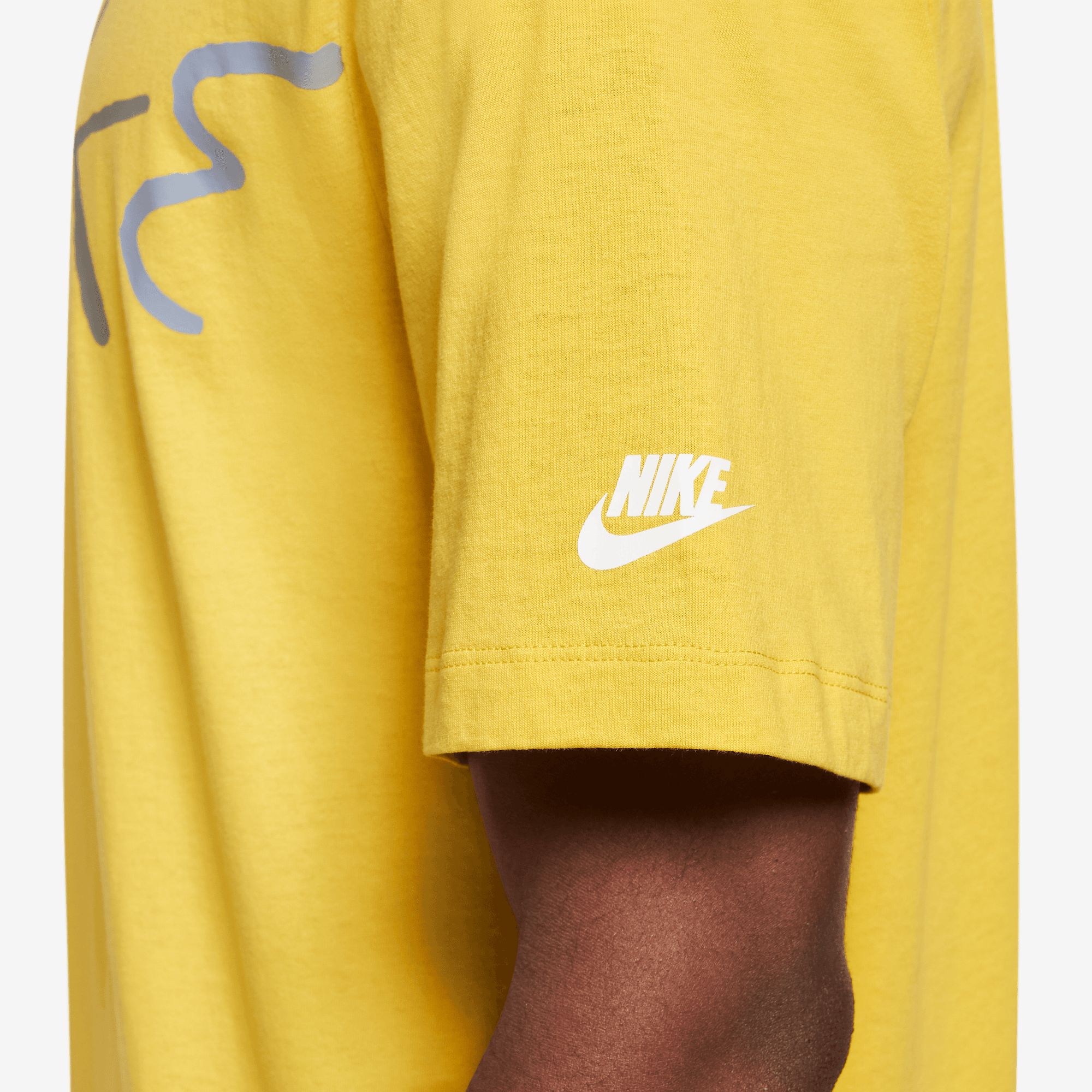 Nike Sportswear Club Yellow Embroidered Graphic T-Shirt