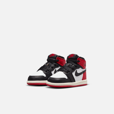 Air Jordan Kids' 1 Retro High OG Black Toe Reimagined (TD)