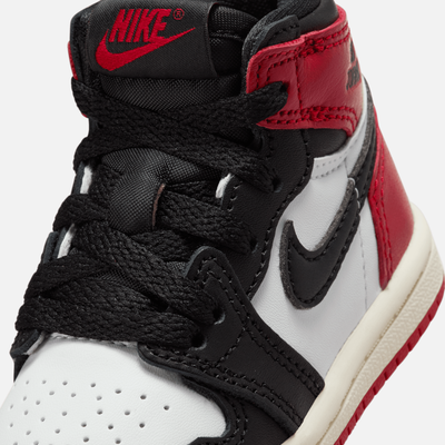 Air Jordan Kids' 1 Retro High OG Black Toe Reimagined (TD)