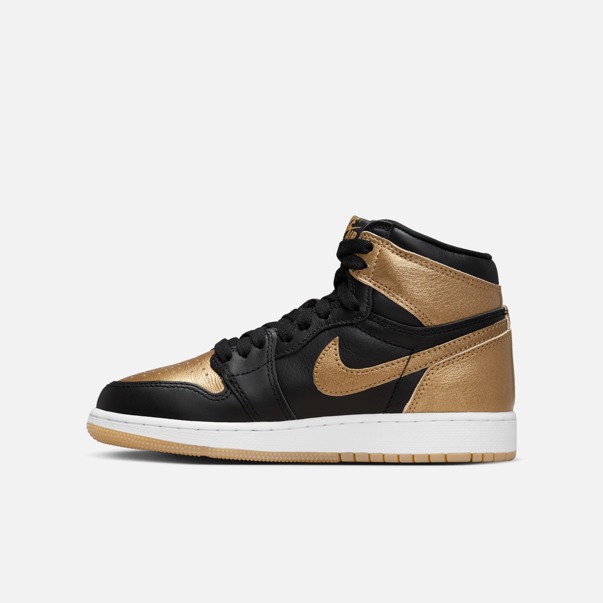 Air Jordan Big Kids' 1 High OG Black and Gold (GS)