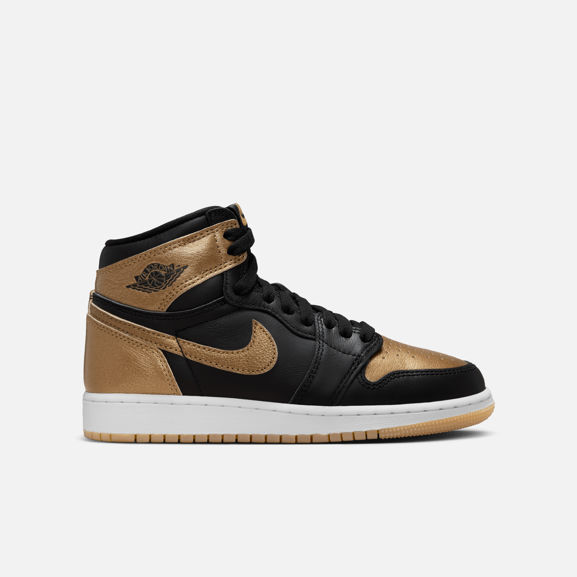 Air Jordan Big Kids' 1 High OG Black and Gold (GS)