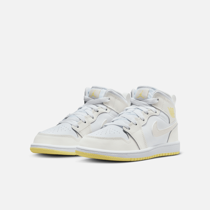 Air Jordan Kids' 1 Mid Sail Laser Orange (PS)