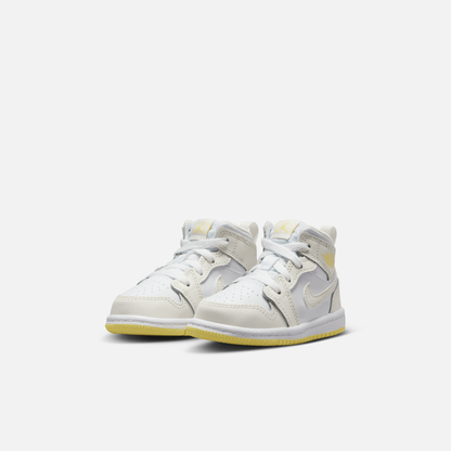 Air Jordan Kids' 1 Mid Sail Laser Orange (TD)