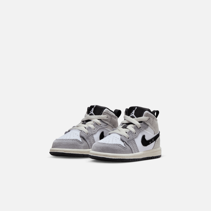 Air Jordan Kids' 1 Mid SE Craft Cement Grey (TD)