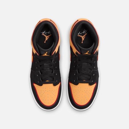 Air Jordan 1 Mid SE Black Vivid Orange (GS)