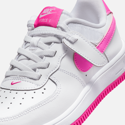 Nike Kids' Air Force 1 Low Easyon White Laser Fuchsia (PS)