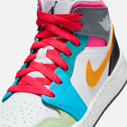 Air Jordan Big Kids' 1 Mid SE Multi Color (GS)