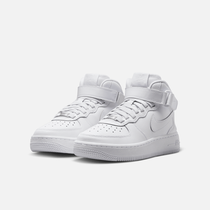 Nike Big Kids' Air Force 1 Mid EasyOn Triple White (GS)