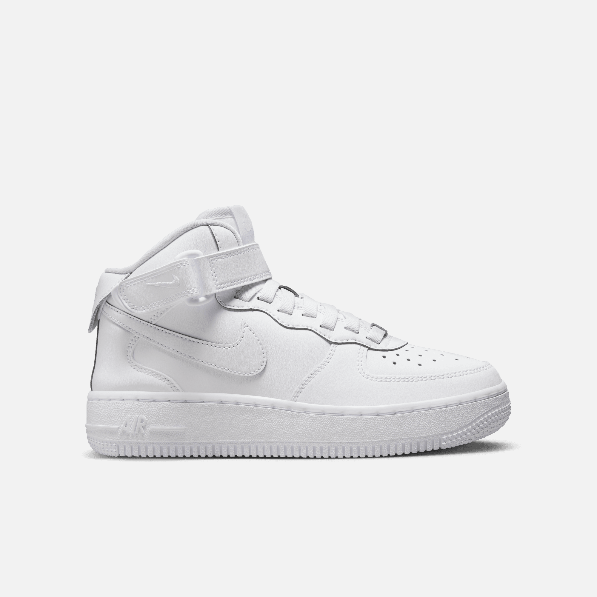 Nike Air Force 1 Mid EasyOn Grade School Boys White White White Shoes Size 6.5