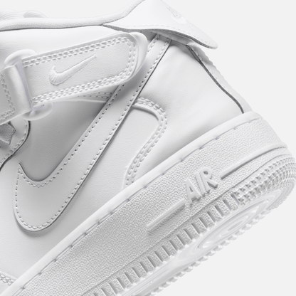 Nike Big Kids' Air Force 1 Mid EasyOn Triple White (GS)