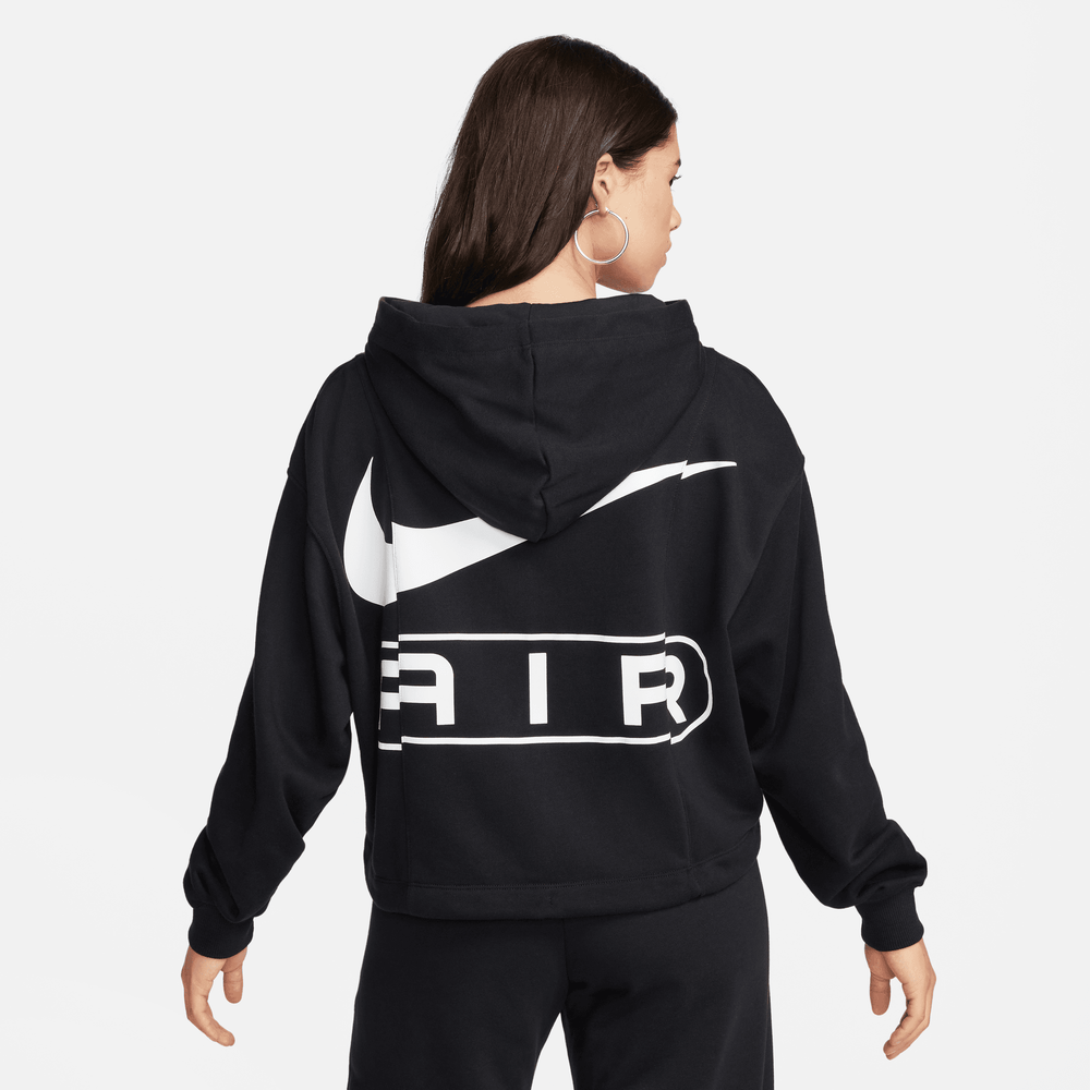 Nike Air Women's Black Oversized French Terry Full-Zip Hoodie